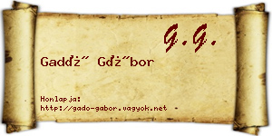 Gadó Gábor névjegykártya